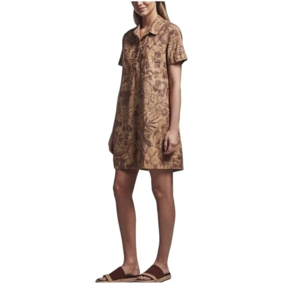 James Perse Floral Print Pocket Shirt Dress Tropical Hawaiian - Picture 3 of 11